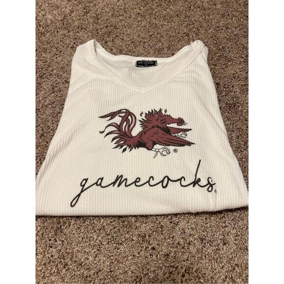 Gameday Couture Gamecocks ribbed white Top XLarge - Picture 1 of 6